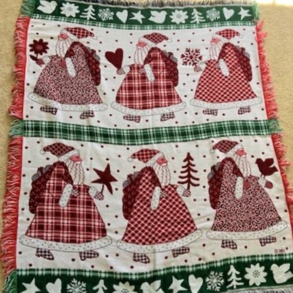 Christmas Santa Woven Throw